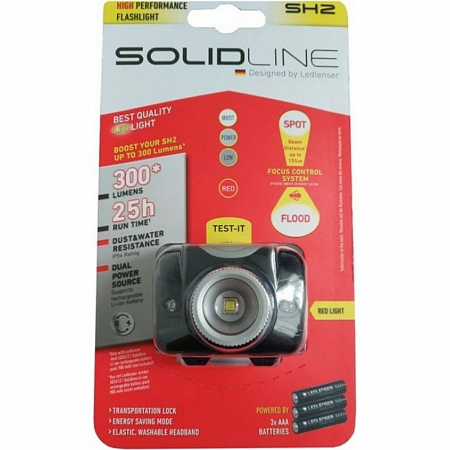 Светодиодный налобный фонарь Ledlenser Solidline SH2 - фото Led Lenser (Лед Ленсер)
