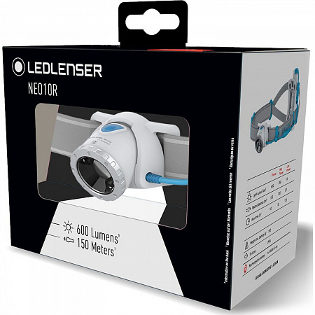 Cветодиодный налобный фонарь Ledlenser NEO10R аккумуляторный для бега голубой - фото Led Lenser (Лед Ленсер)