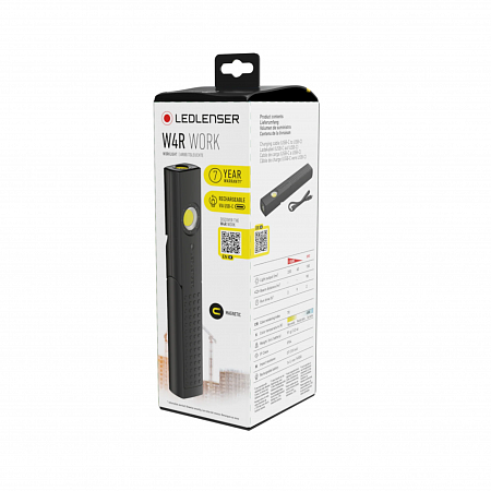 Зажимной аккумуляторный фонарь Ledlenser W4R Work с магнитом - фото Led Lenser (Лед Ленсер)
