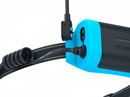 Светодиодный налобный фонарь Ledlenser NEO9R аккумуляторный для бега синий - фото Led Lenser (Лед Ленсер)