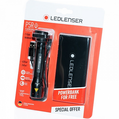 Светодиодный фонарь Ledlenser P5R с PowerBank аккумуляторный - фото Led Lenser (Лед Ленсер)