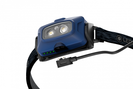 Светодиодный налобный фонарь Ledlenser HF4R Core аккумуляторный синий - фото Led Lenser (Лед Ленсер)