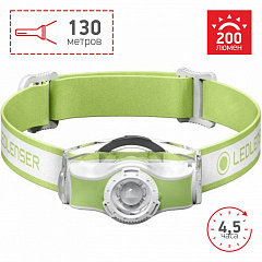 Светодиодный налобный фонарь Ledlenser MH3 зелено-белый
